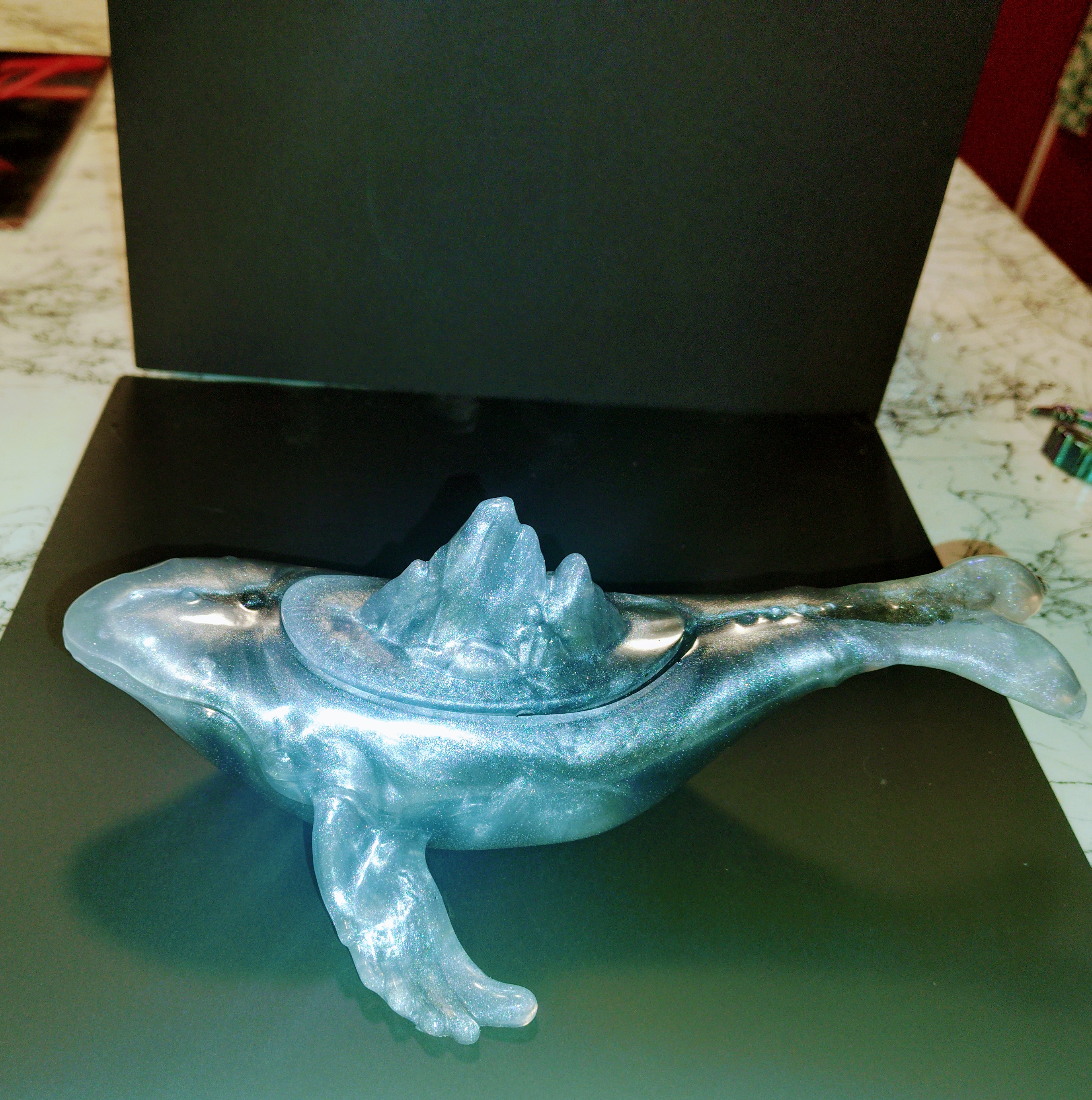 Clouds in the whale planter or candle holder